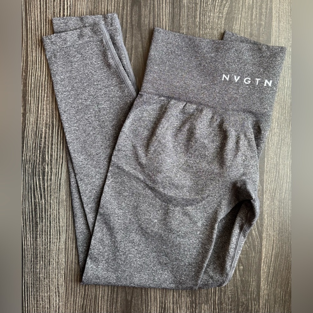 NVGTN Black/Grey Contour Seamless High-Rise Leggings